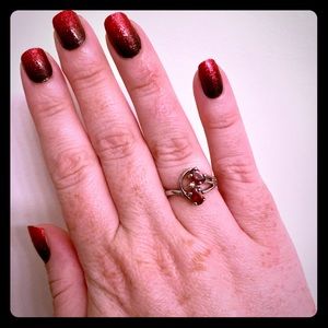 Silver Ring w/Red Stones
